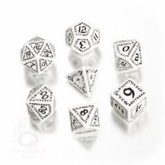 White & Black Runic 7 Dice Set